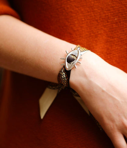 Accessoire foulard oeil silver Annee bracelet modulable
