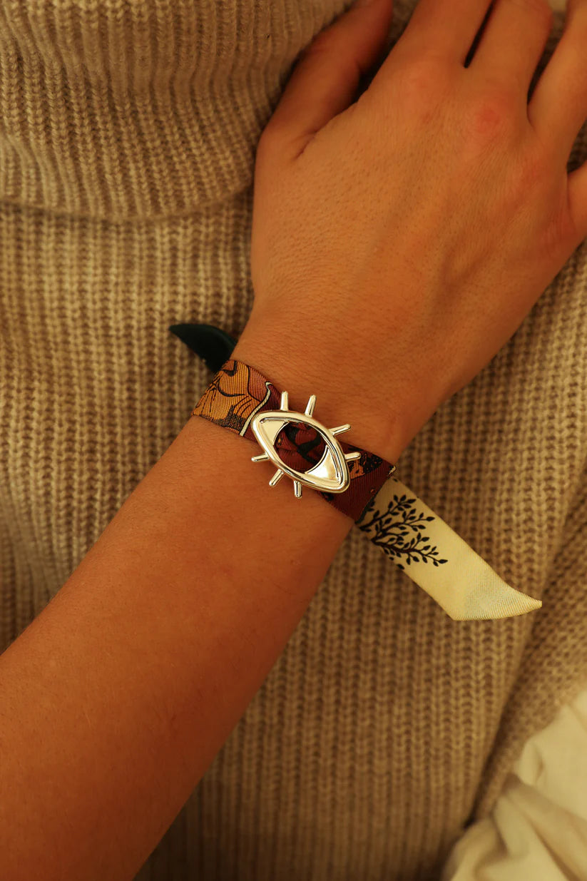 Accessoire foulard oeil silver Annee bracelet modulable