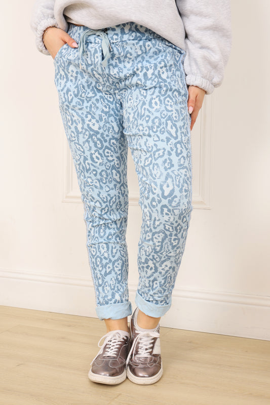 Pantalon imprimé femme fluide taille élastique Pantalon Leana Divinity