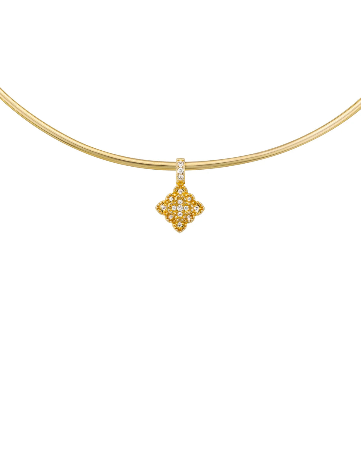Pendentif Bella Gold MYA BAY fleur dorée sertie de strass
