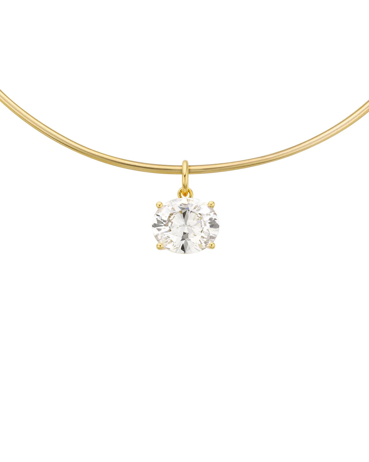 Pendentif Oval Gold MYA BAY grande pierre blanche ovale facettée pour collier Torque
