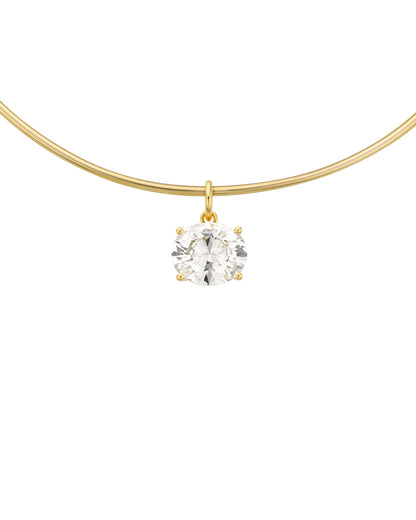 Pendentif Oval Gold MYA BAY grande pierre blanche ovale facettée pour collier Torque

