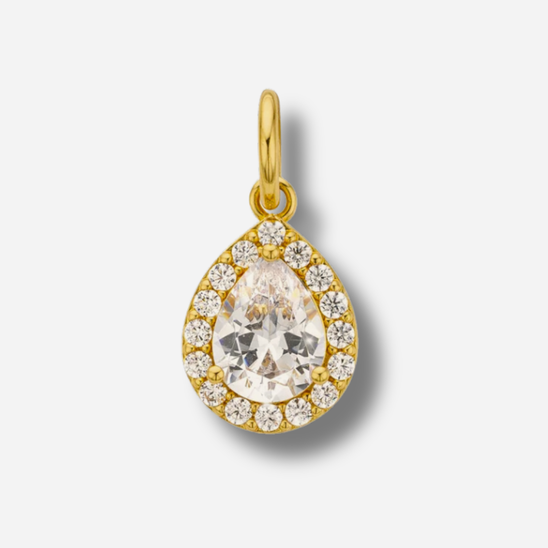 Pendentif Pear Gold MYA BAY pierre blanche taille poire avec strass pour collier Torque
