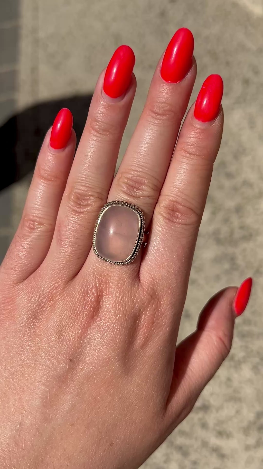 Bague quartz rose argent 925 bijou féminin