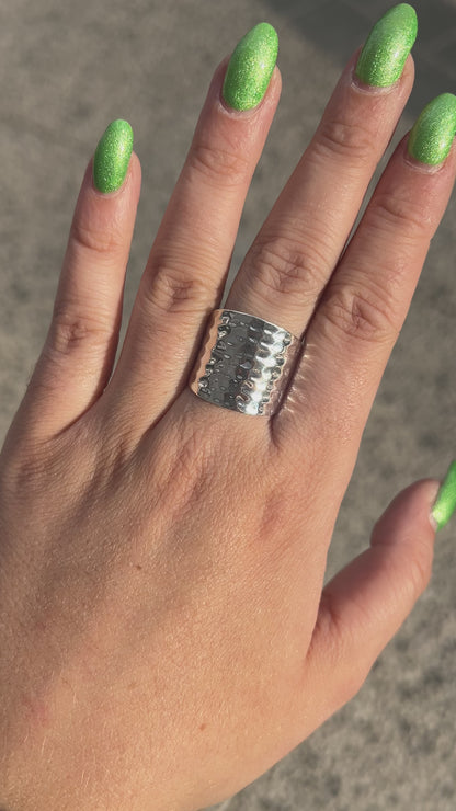 Bague Tribu 10 réglable en argent 925 martelé pour femme – Divinity Sète
