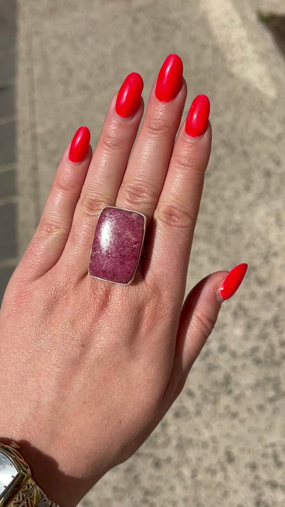 Bague rhodonite argent 925 bijou naturel