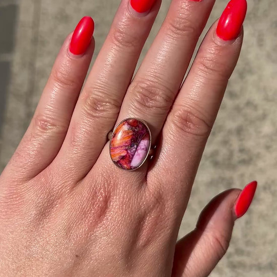 Bague Pink Dahlia XS bijou lumineux argent 925