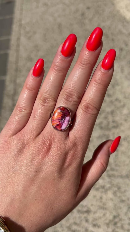 Bague Pink Dahlia XS bijou lumineux argent 925