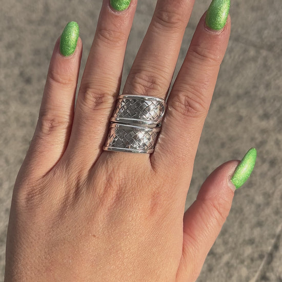 Bague Tribu N°3 réglable en argent 925 pour femme – Divinity Sète
