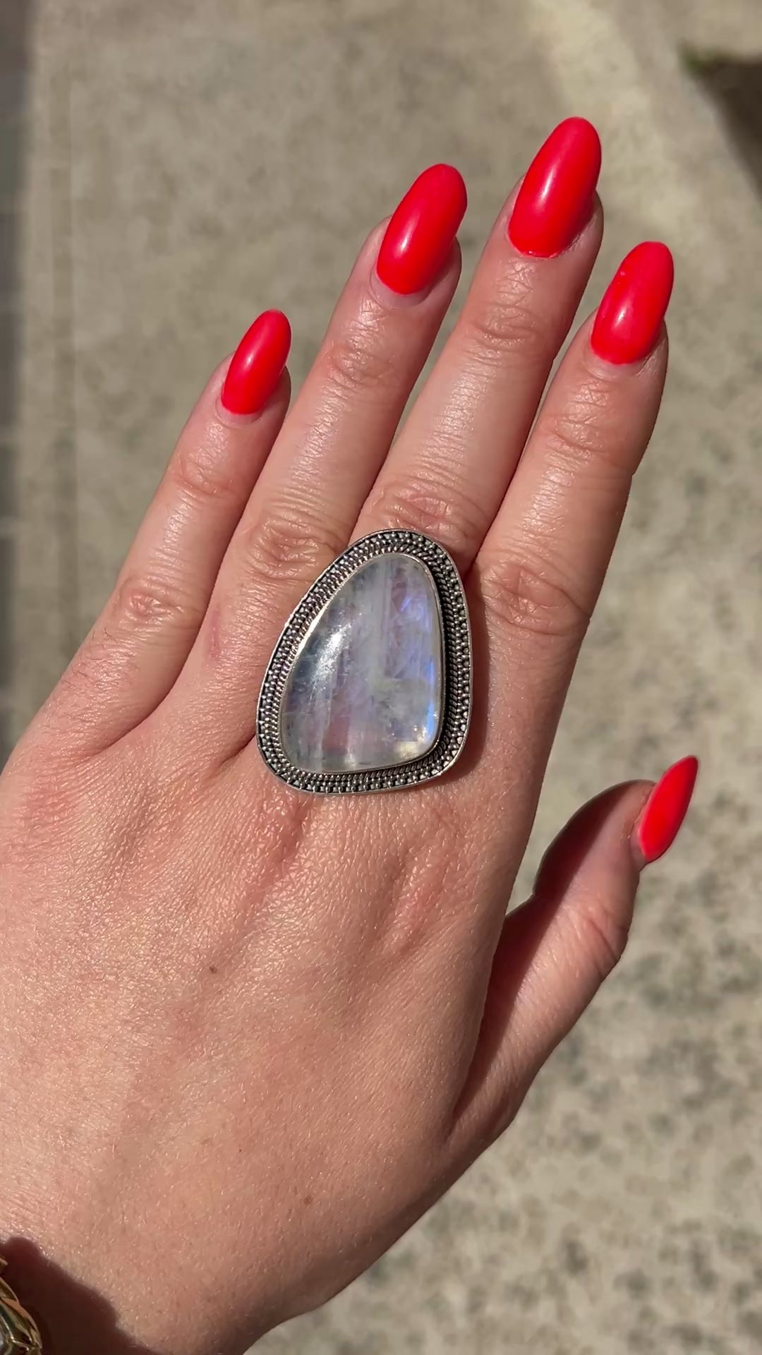 Bague pierre naturelle bleue argent 925 originale