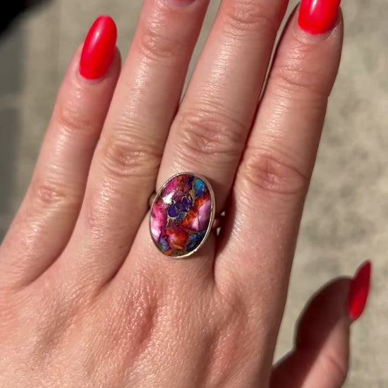 Bague Pink Dahlia XS bijou coloré argent 925
