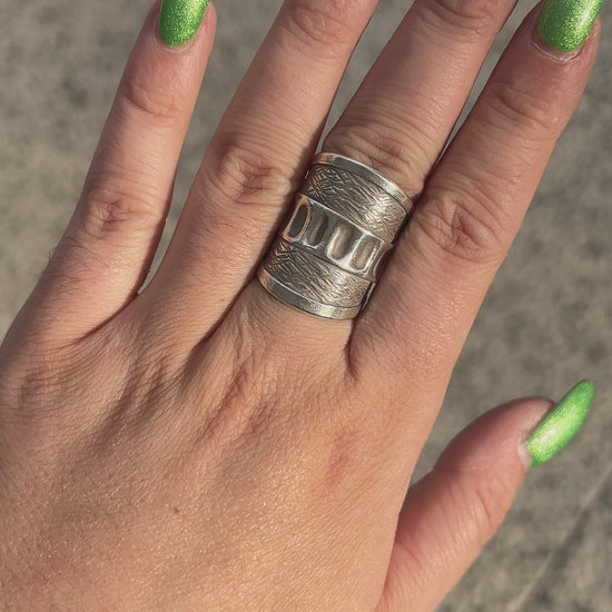 Bague Tribu 11 réglable en argent 925 gravé pour femme – Divinity Sète
