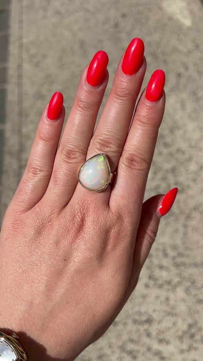 BAGUE - OPALE WELO D'ÉTHIOPIE ARGENT 925