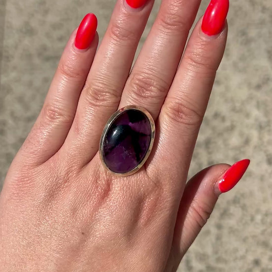 Bague améthyste bijou élégant argent 925