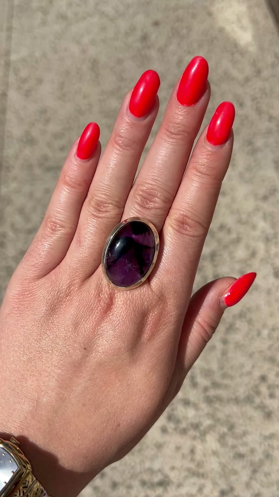 Bague améthyste bijou élégant argent 925
