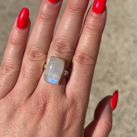 Bague pierre naturelle rectangle petite taille