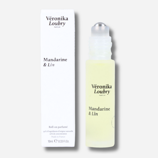Roll-on parfumé Mandarine & Lin Véronika Loubry 10 ml aux notes fraîches de mandarine et agrumes