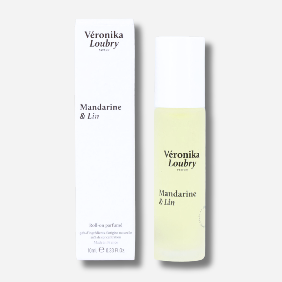 Roll-on parfumé Mandarine & Lin Véronika Loubry 10 ml aux notes fraîches de mandarine et agrumes