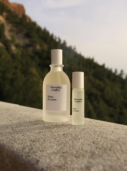 Roll-on parfumé Musc & Coton Véronika Loubry 10 ml aux notes de fleur de coton, musc et vanille