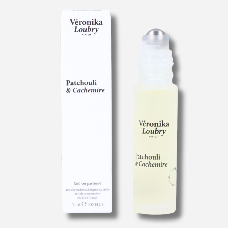 Roll-on parfumé Patchouli & Cachemire Véronika Loubry 10 ml aux notes de patchouli, vanille, ambre et santal