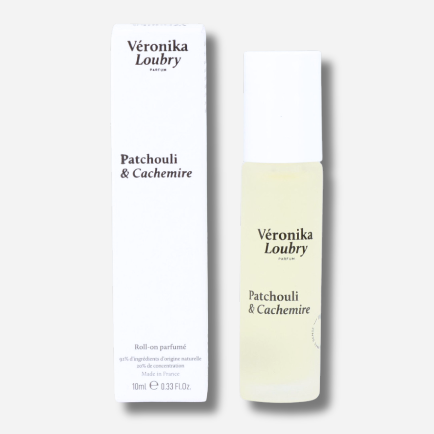 Roll-on parfumé Patchouli & Cachemire Véronika Loubry 10 ml aux notes de patchouli, vanille, ambre et santal