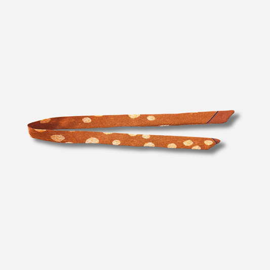 Ruban 1 cm Faon An-née brun caramel à motif tacheté pour manchette
