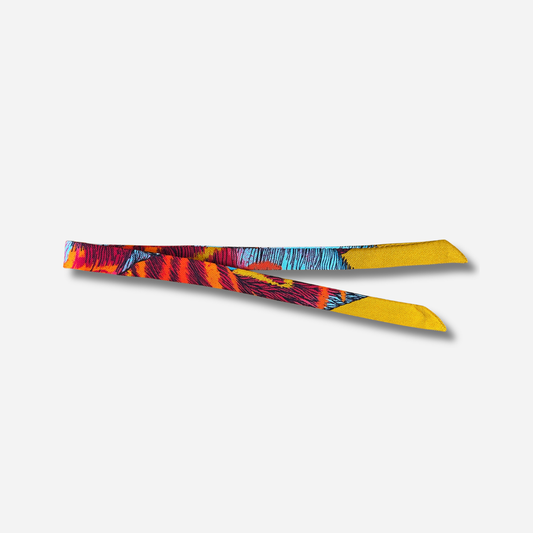 Ruban 1 cm Tigre Pop An-née imprimé animalier multicolore