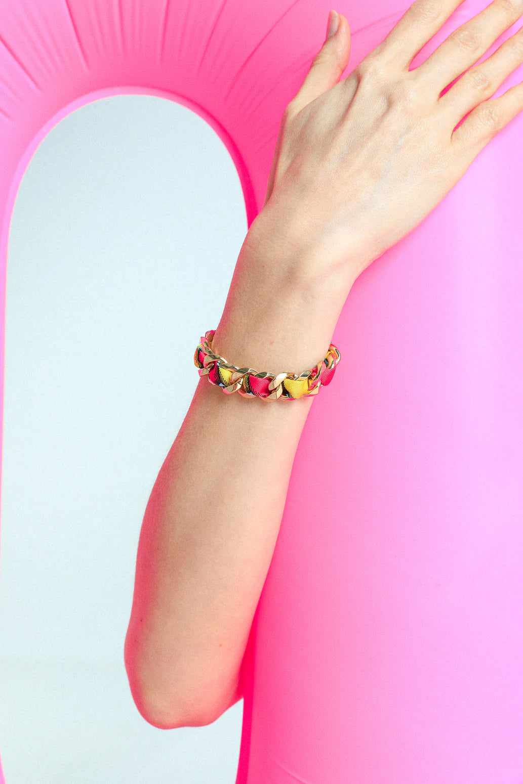 Ruban 1 cm Bim flashy motif graphique coloré bijou manchette femme