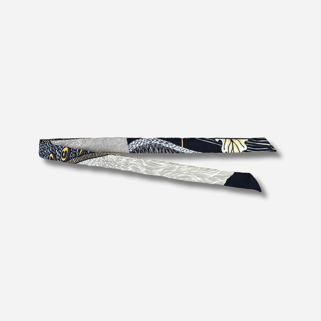 Ruban 1 cm cerf bohème noir écru manchette femme Annee