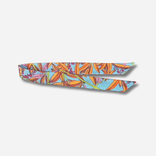 Ruban 2 cm Fleur Pastel An-née bleu orange et rose pour manchette
