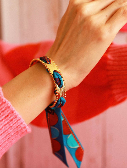 Ruban fin Annee motifs ronds modernes colore