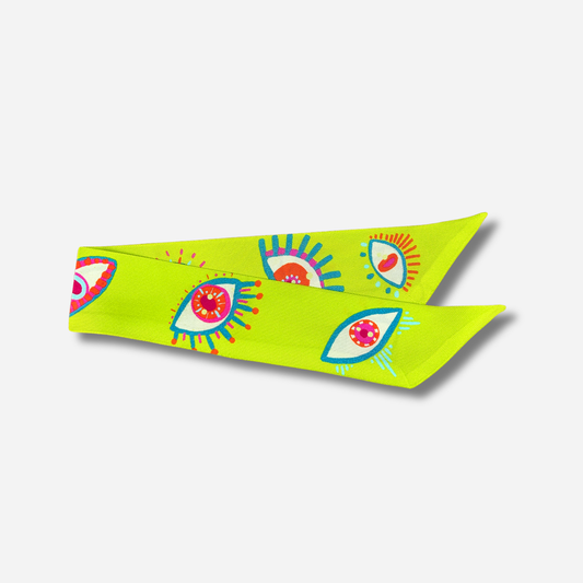 Ruban 4 cm Clairvoyance flashy motif oeil coloré bijou manchette femme