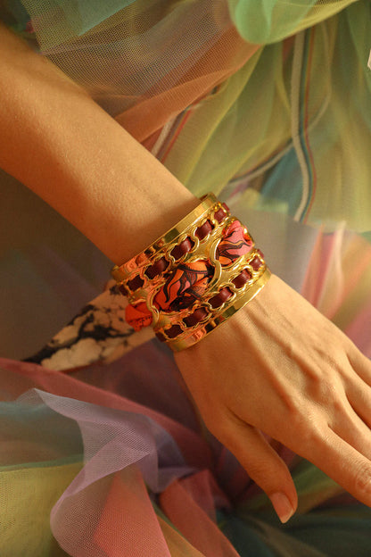 Foulard fin decoratif pour bracelet manchette style celeste