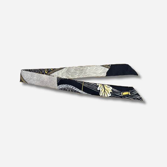 RUBAN 2 CM - CERF BOHÈME NOIR