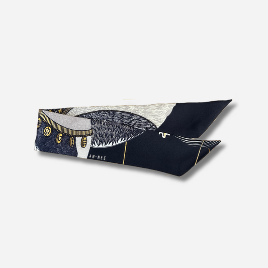 RUBAN 4 CM - CERF BOHÈME NOIR