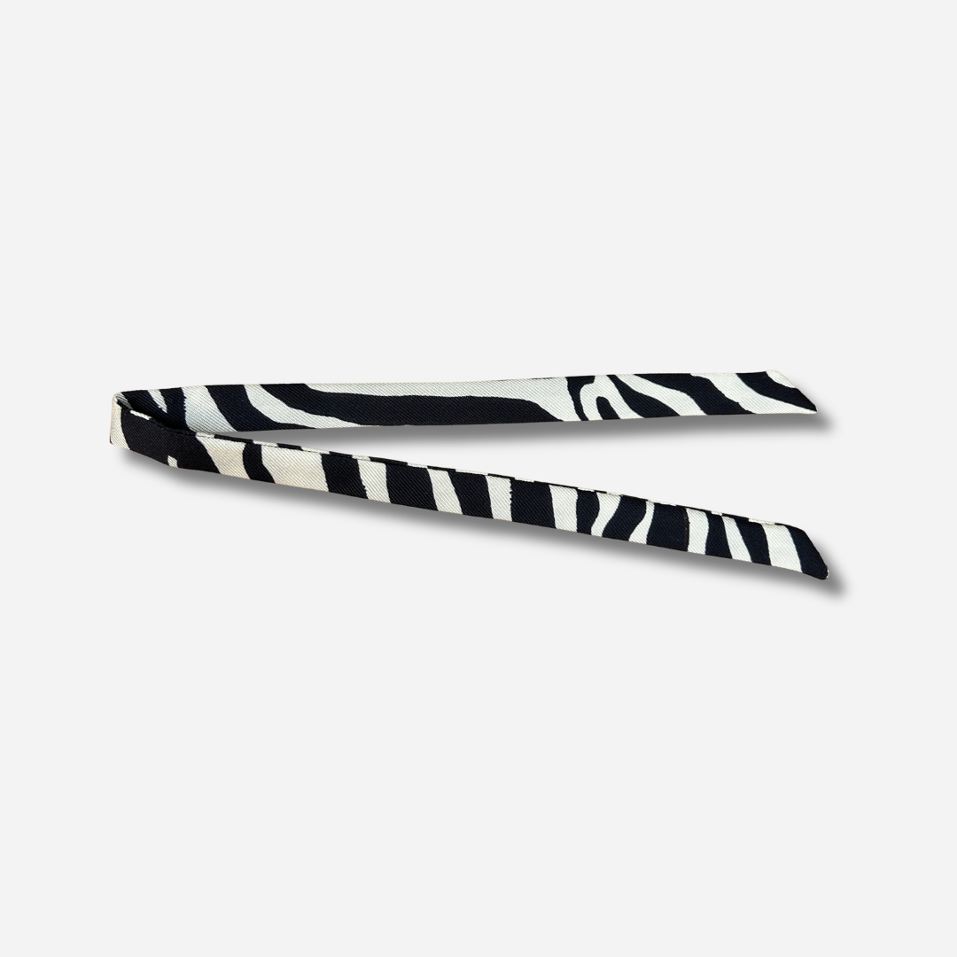Ruban en soie 1 cm Zèbre Noir et Blanc An-née pour personnaliser bijoux
