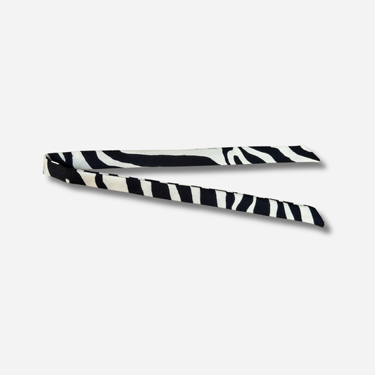 Ruban en soie 1 cm Zèbre Noir et Blanc An-née pour personnaliser bijoux
