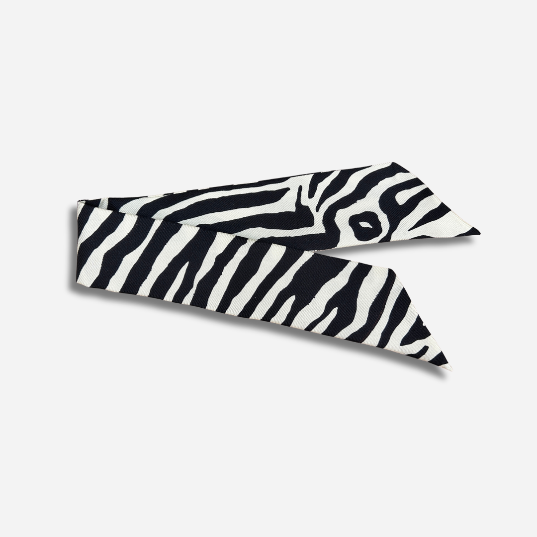 Ruban en soie 4 cm Zèbre noir et blanc An-née pour manchette
