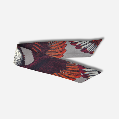 Ruban en soie 4 cm Aigle gris foncé An-née
